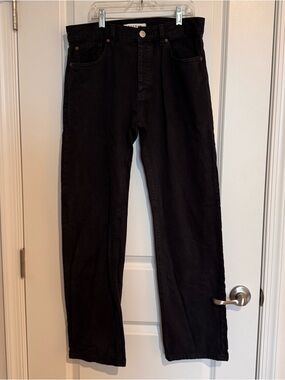 PacSun Black Straight Leg Jeans Button Fly Sz 30x32 Relaxed Unisex